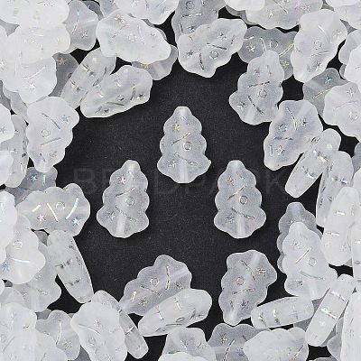 Frosted Transparent Acrylic Beads X1-OACR-P029-04B-01-1