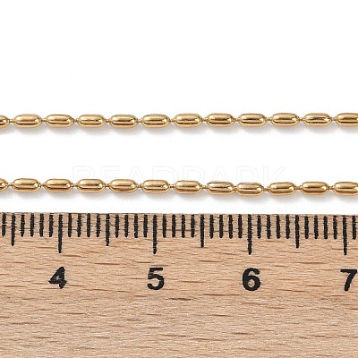 Ion Plating(IP) 304 Stainless Steel Oval Ball Chain Necklace for Men Women NJEW-M200-09G-1