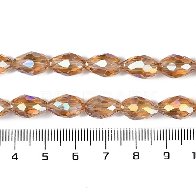 Transparent Electroplate Glass Beads Strands EGLA-N013-T6mm-B21-1