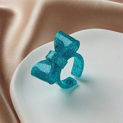 Bowknot Resin Cuff Rings for Women FS-WG62775-03-1