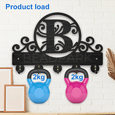 Wood & Iron Wall Mounted Hangers HJEW-WH0055-218-1