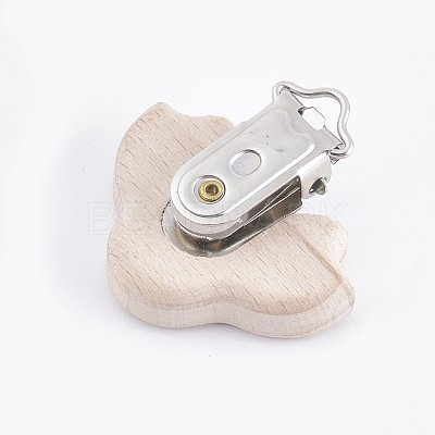 Beech Wood Baby Pacifier Holder Clips WOOD-T015-26-1