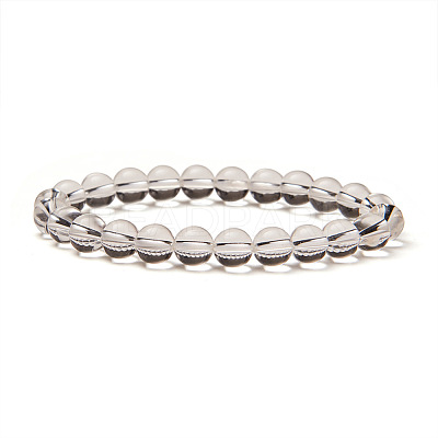 Natural Crystal Round Beads Stretch Bracelets BJEW-N301-8mm-07-1