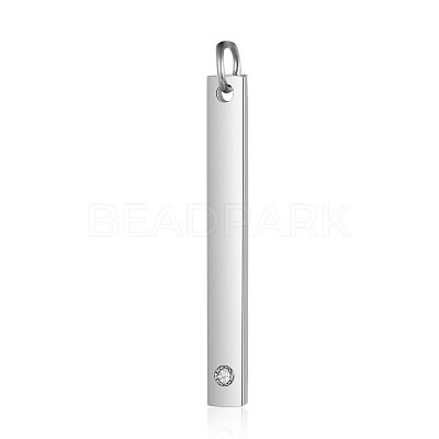 201 Stainless Steel Bar Tag Pendants STAS-S105-T608D-1-3-1
