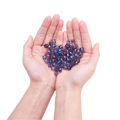 Two Tone Transparent Spray Painted Acrylic Bead X-ACRP-T005-26C-1