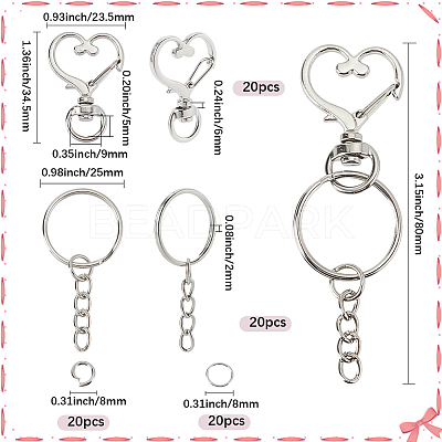 DIY Keychain Findings Kits DIY-SP0006-96P-1