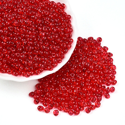 3/0 Baking Paint Glass Fringe Seed Beads SEED-A034-04E-1