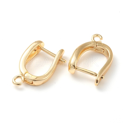 Brass Hoop Earring Findings with Latch Back Closure KK-H754-01G-1