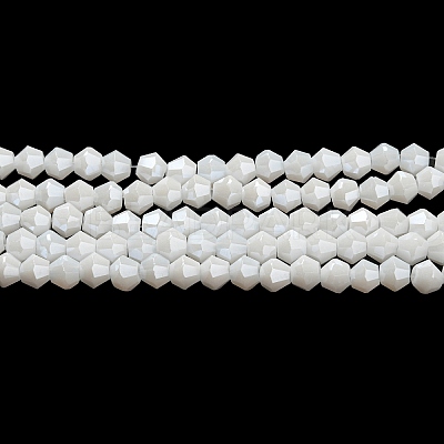 Opaque Solid Color Electroplate Glass Beads Strands EGLA-A039-P4mm-A15-1