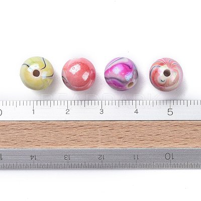 AB Color Wave Printed Acrylic Beads MACR-Q151A-M-1