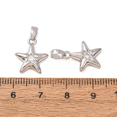 Brass Micro Pave Clear Cubic Zirconia Pendants CU-CBADD64-08P-1