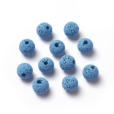 Unwaxed Natural Lava Rock Beads G-F325-8mm-A06-1