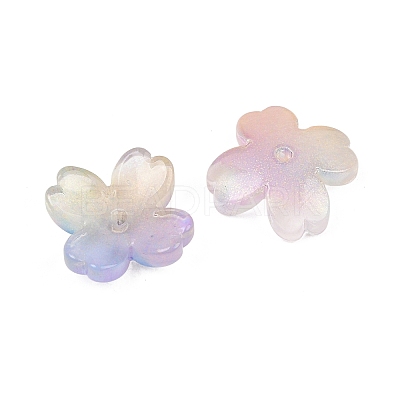 Two Tone Transparent Glass Bead Caps GLAA-Z020-02H-1