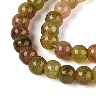 Ombre Effect Dyed Crackle Glass Beads Strands GLAA-Q106-01A-B01-1