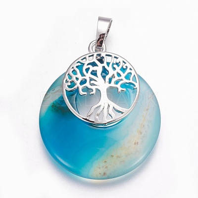 Natural Agate Pendants G-F573-C21-1