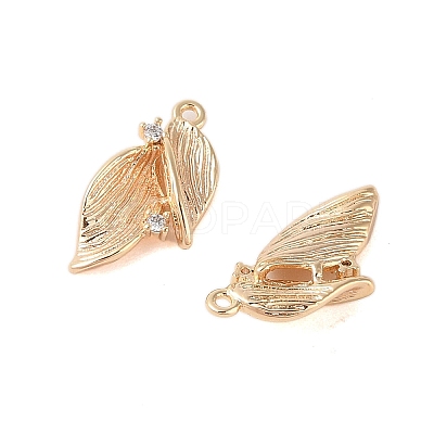 Brass Pendants with Clear Glass Rhinestone KK-N254-65G-1