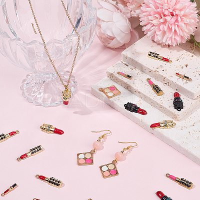 32Pcs 8 Styles Alloy Enamel Pendants ENAM-SC0007-35-1