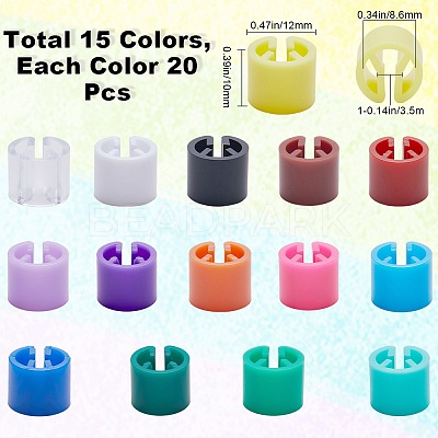 300pcs 15 Colors Blank Plastic Clothing Trouser Markers Colored Clothes Hanger Code Clip KY-CP0001-05-1