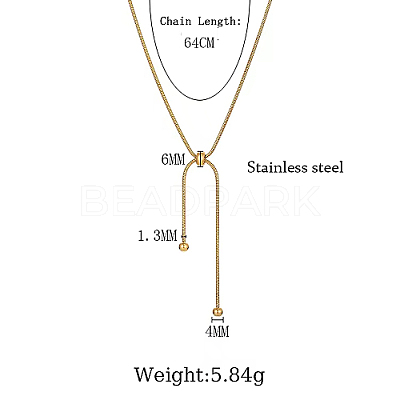304 Stainless Steel Snake Chains Lariat Necklaces AA0282-1-1