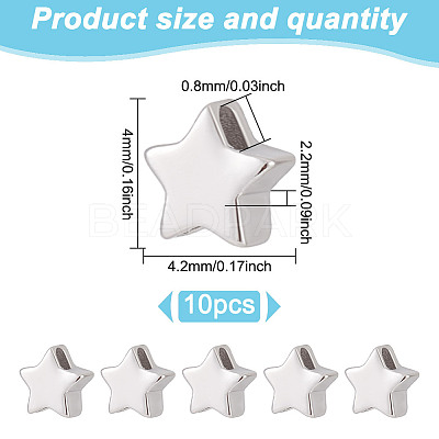 10Pcs Rhodium Plated 925 Sterling Silver Beads FIND-GO0002-59-1