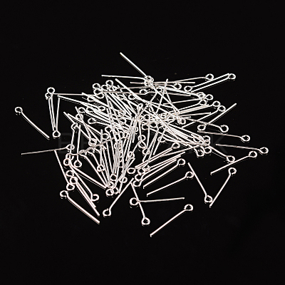 Silver Color Plated Brass Eye Pin Jewery Making Findings X-EPC2.0cm-S-1