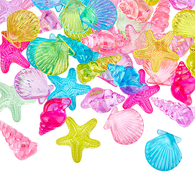 45Pcs 2 Style Transparent Acrylic Beads TACR-AR0001-03-1