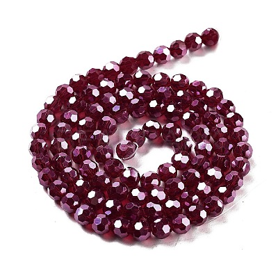 Electroplate Transparent Glass Beads Strands EGLA-A035-T6mm-A02-1