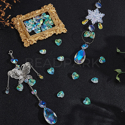 100Pcs Valentine's Day Glass Pendants RGLA-SP0001-67-1