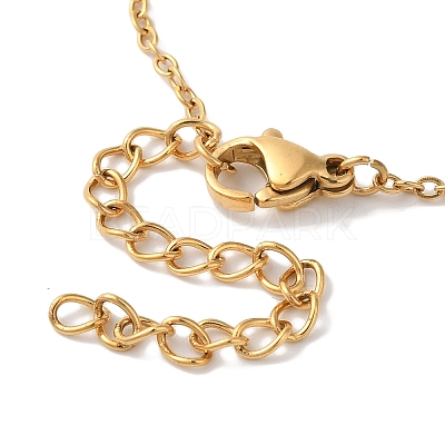 Ion Plating(IP) 304 Stainless Steel Cable Chain Bowknot Pendant Necklaces NJEW-Z041-03G-02-1