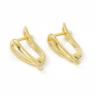 Brass Hoop Earring Findings with Latch Back Closure KK-A172-21G-1
