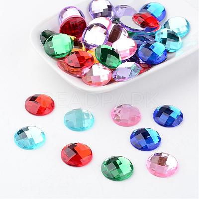 Imitation Taiwan Acrylic Rhinestone Flat Back Cabochons GACR-D002-18mm-M-1