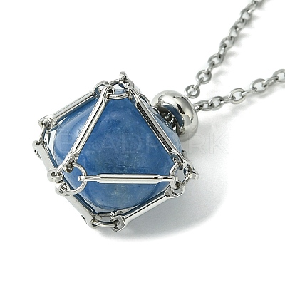 Tarnish Resistant 304 Stainless Steel Macrame Pouch Braided Gemstone Holder NJEW-JN04468-01-1