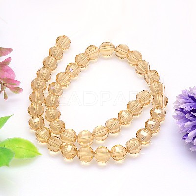 Faceted Round Imitation Austrian Crystal Bead Strands G-M182-6mm-28A-1