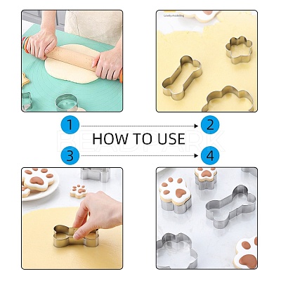 Tarnish Resistant 304 Stainless Steel Cookie Cutters DIY-E012-07A-1