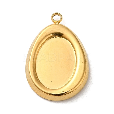 304 Stainless Steel Pendant Cabochon Settings For Enamel X-STAS-D013-01B-G-1