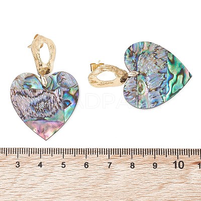 Natural Paua Shell/Abalone Shell Dangle Stud Earrings EJEW-JE06945-1