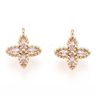 Brass Cubic Zirconia Pendants KK-S336-08G-1