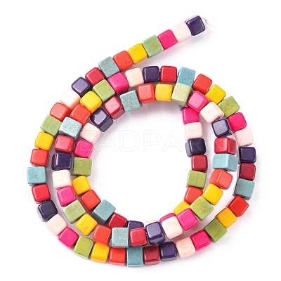 Synthetic Turquoise Beads Strands X-TURQ-G108-4x4mm-12-1