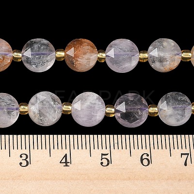 Natural Purple Phantom Quartz Purple Lodolite Quartz Beads Strands G-C116-A184-02-1