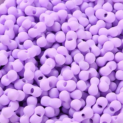 Rubberized Style Glass Seed Beads SEED-Z003-01F-1