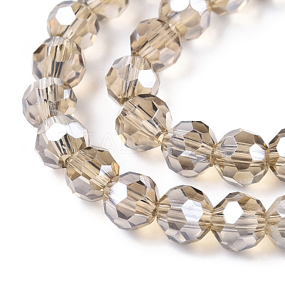Electroplate Transparent Glass Beads Strands EGLA-A035-T6mm-A16-1