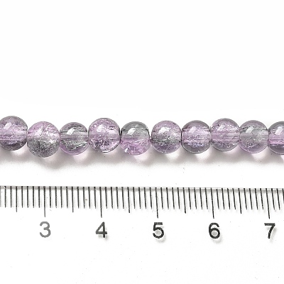Spray Painted Crackle Glass Beads Strands X-CCG-Q002-6mm-02-1