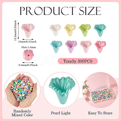300Pcs Opaque Acrylic Imitation Pearl Beads OACR-TA0003-80-1