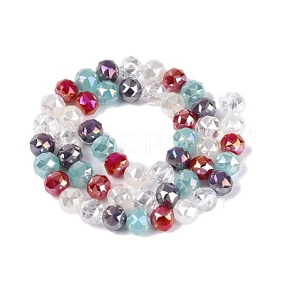 Electroplate Imitation Jade & Opaque & Transparent Glass Beads Strands EGLA-Q135-8MM-A10-1