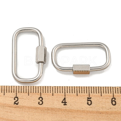 Non-Tarnish 304 Stainless Steel Screw Carabiner Lock Charms STAS-C092-05H-P-1