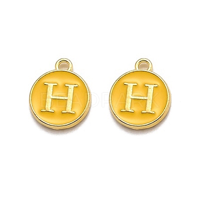 Golden Plated Alloy Enamel Charms LS-ENAM-Q437-13H-1