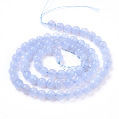 Grade AA Natural Blue Chalcedony Beads Strands G-F222-30-6mm-1-1