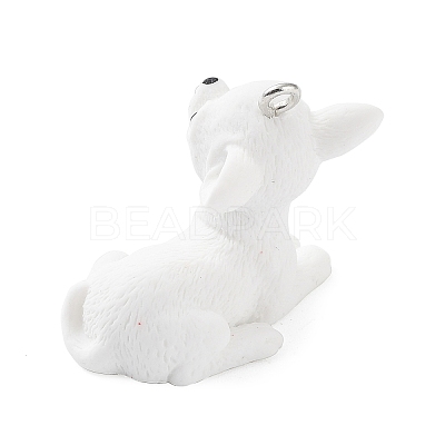 Opaque Resin Dog Pendants LS-RESI-P033-A03-1