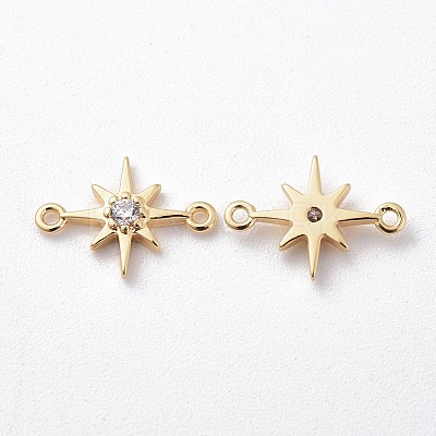 Brass Micro Pave Cubic Zirconia Links X-ZIRC-F081-20G-1