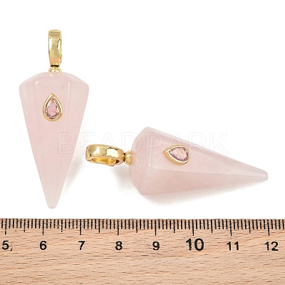 Natural Rose Quartz Pointed Pendants GG-CBA19F2-02G-05-1